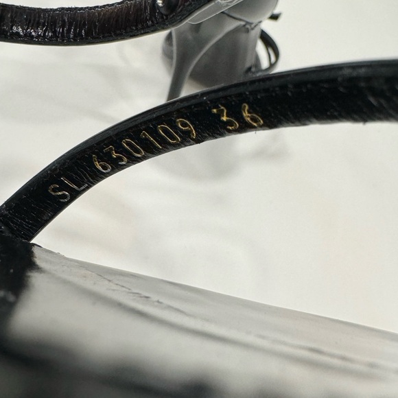 Saint Laurent Opyum Cassandra YSL Patent Ankle-Strap Sandals - Picture 12 of 13